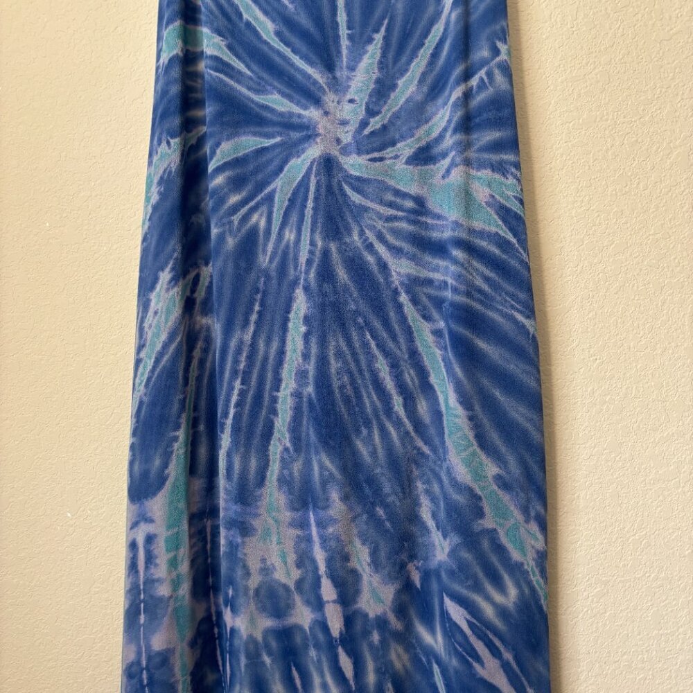 Fraiche by J Boho Tie Dye Print Maxi Length Dress Beachy Coastal - Picture 5 of 9